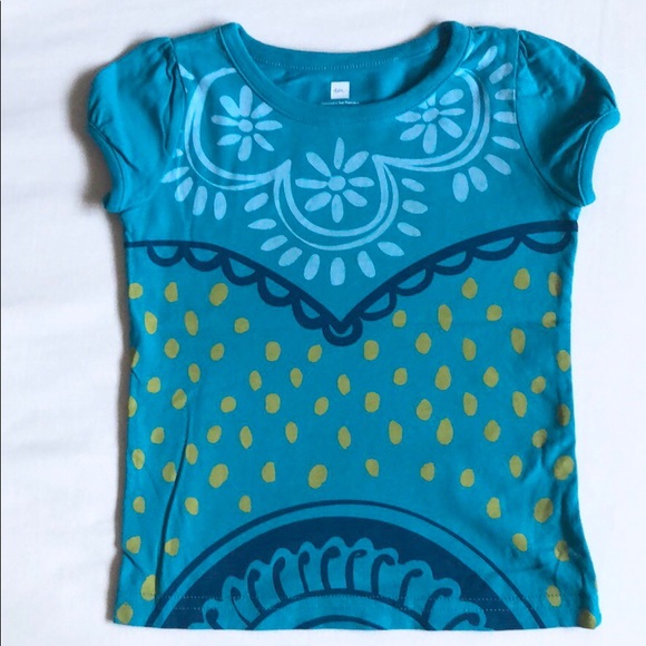 Tea Collection Other - Tea Collection Little Girl Floral Green Tees 3T